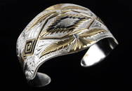Stunning Vintage Big Montana Silversmiths Cuff Bracelet 7-8"