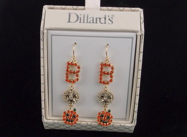 New Boxed Rhinestone Halloween Drop Earrings