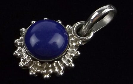 New Bali Sterling Silver Lapis Lazuli Sun Pendant