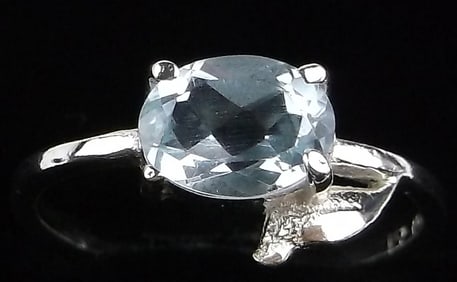 New Sterling Silver Blue Stone Ring 7