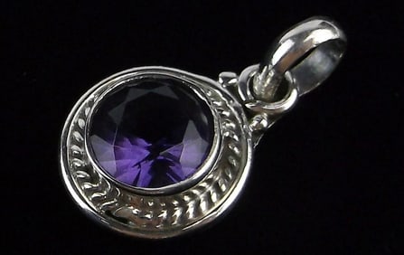 New Bali Sterling Silver 1ct Amethyst Pendant