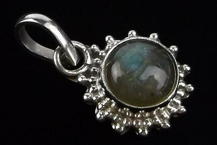 New Bali Sterling Silver Labradorite Sun Pendant