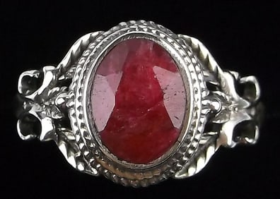 New Bali Sterling Silver 1ct Ruby Ring 6