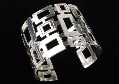 Gorgeous Vintage Big Brighton Block Cuff Bracelet 7-8.5"