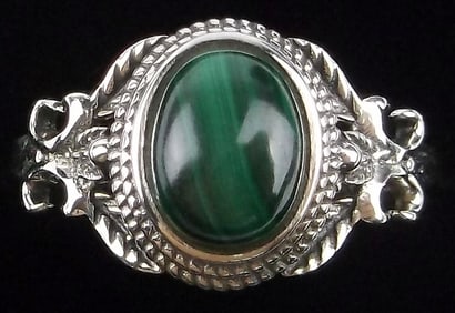 New Bali Sterling Silver Malachite Ring 7
