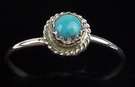 New Zuni Mary Ann Niha Sterling Silver Turquoise Ring 7