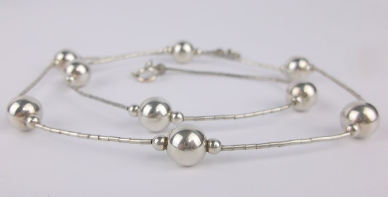 Mint Vintage Sterling Silver Ball Chain Necklace 18": Guaranteed Solid 925 Sterling Silver, in Excellent Condition