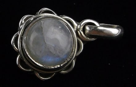 New Bali Sterling Silver Moonstone Sun Pendant