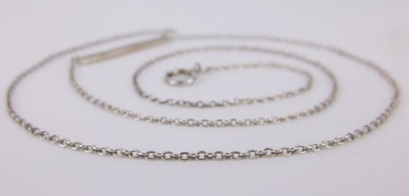 New Sterling Silver Crystal Chain Necklace 18"