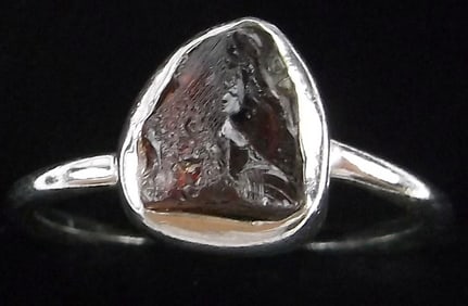 New Sterling Silver Raw Garnet Ring 9