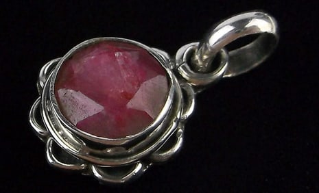 New Bali Sterling Silver 1ct Ruby Sun Pendant