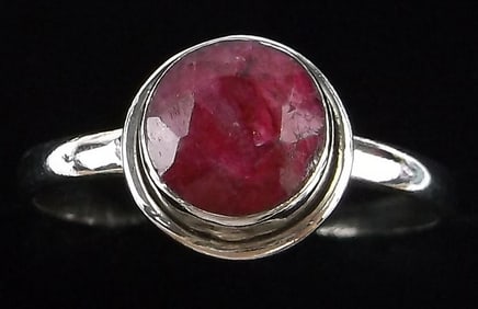 New Sterling Silver 1ct Ruby Ring 7