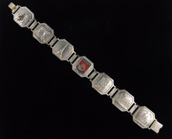 Gorgeous Vint 1960s Enameled Paris France Bracelet 8"
