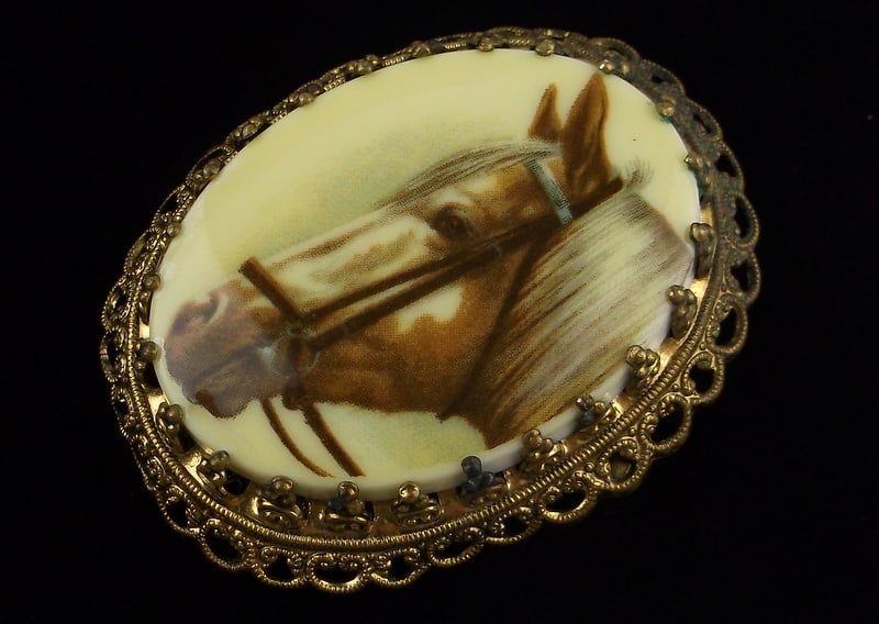 Stunning Antique 1940s Germany Horse Brooch: excellent condition
