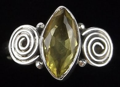 New Bali Sterling Silver Citrine Hypno Ring 6