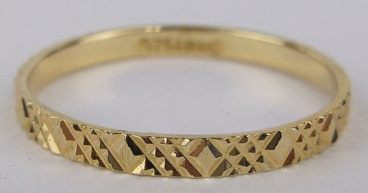New Vintage Gold Over Sterling Diamond Cut Band Ring 8
