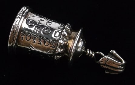 Mint Vintage Heavy Sterling Silver MOM Bell Pendant