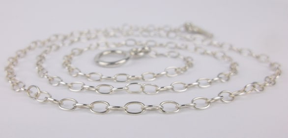 Mint Vintage Taxco Sterling Silver Toggle Chain Necklace 22"