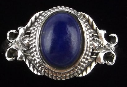 New Bali Sterling Silver Lapis Lazuli Ring 7.5