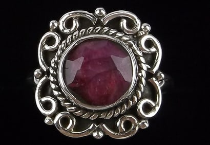 New Bali Sterling Silver 1ct Ruby Ring 6.5
