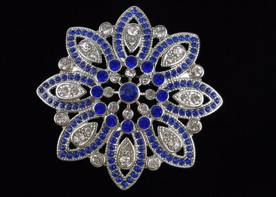 New Boxed Monet Rhinestone Snowflake Brooch