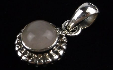 New Bali Sterling Silver Rose Quartz Pendant