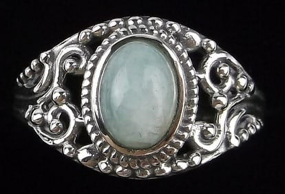 New Bali Sterling Silver Larimar Ring 5.5