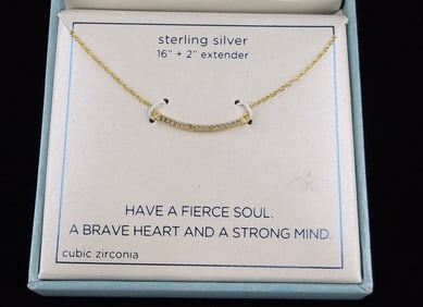 New Boxed Designer Gold Over Sterling Chain Necklace 18" $60