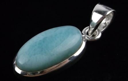New Sterling Silver Designer Larimar Pendant