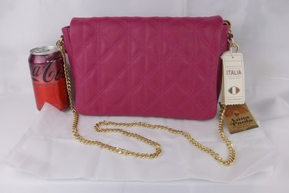 New NWT Anna Paola Italian Leather Crossbody Handbag $350
