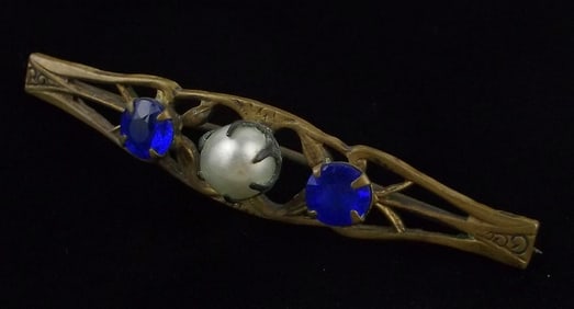 Gorgeous Antique 1890s Victorian Rhinestone Brooch Nouveau