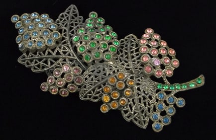 Stunning Antique 1920s Little Nemo Rhinestone Brooch Art Deco
