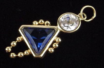 New 14kt Gold Birthstone Girl Pendant
