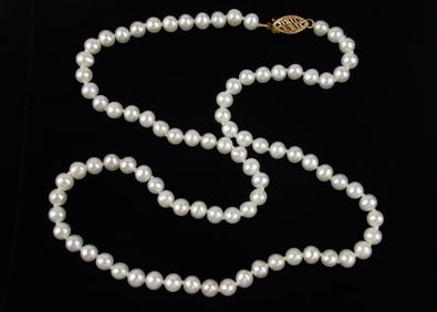 New 14kt Gold Pearl Necklace 18"