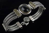 Mint HEAVY Designer H Den Sterling 18kt Gold Bracelet 8.25"