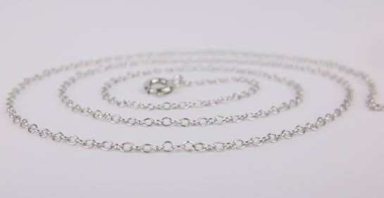 New Antique 1950s Sterling Silver Chain Necklace 18"