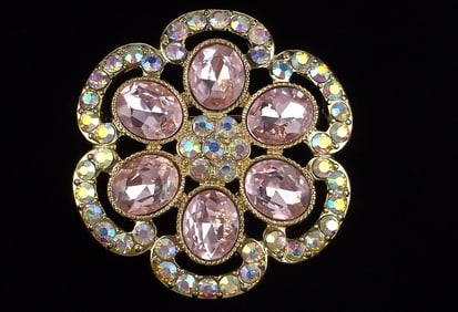 New Vintage Designer Rhinestone Brooch