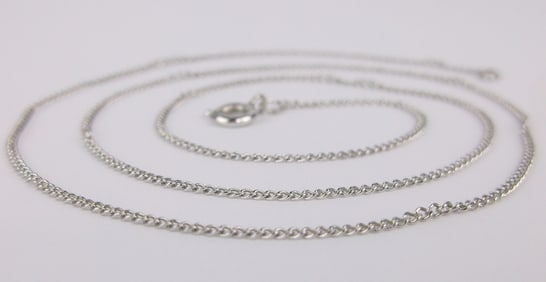 New Antique 1950s Sterling Silver Chain Necklace 18"