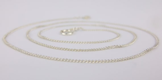 Mint Vintage Italian Sterling Silver Chain Necklace 16"