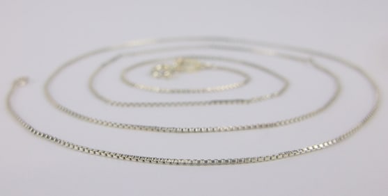 Mint Vintage Italian Sterling Silver Box Chain Necklace 21"