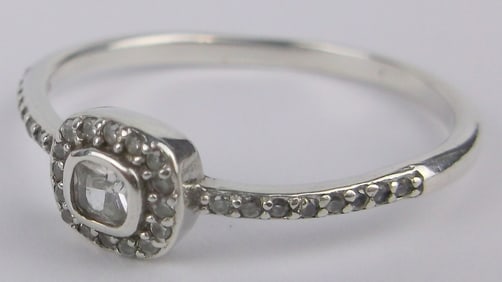 Mint Sterling Silver White Stone Ring 10