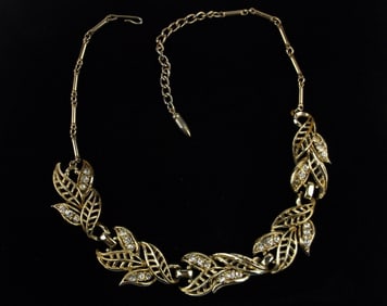 Gorgeous Antique 1950s Coro Craft Rhinestone Necklace 16.5"