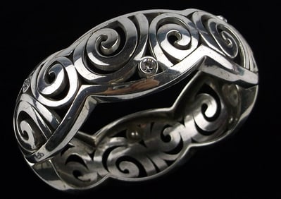 Stunning Vintage Brighton Big Clamper Bracelet 7.25"
