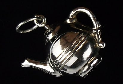 Mint Antique 1950s Sterling Silver P & B Teapot Pendant Charm