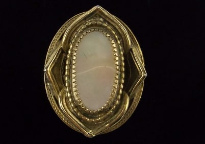 Gorgeous Antique 1950s Whiting Davis MOP Ring Adjust 7-9