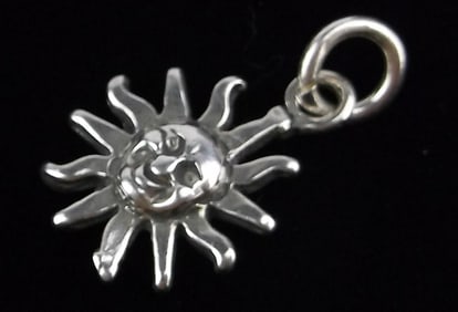 Mint Vintage Sterling Silver Sun Pendant Charm