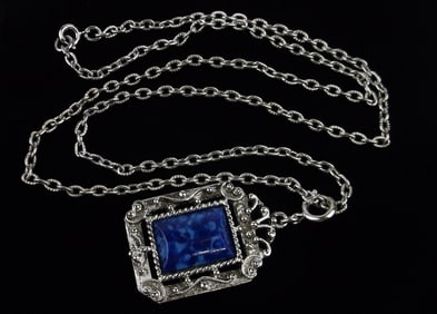 New Vintage 1960s Ornate Drop Necklace 24"