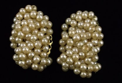 Gorgeous Antique 1940s Faux Pearl Earrings