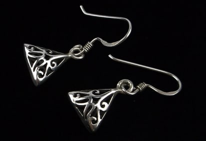 Mint Vintage Sterling Silver Triangle Drop Earrings