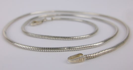 Mint Vintage Italian Sterling Silver Chain Necklace 16" Thick